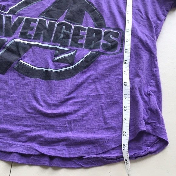 MARVEL Avengers purple scoop neck graphic tee shirt size 1X - Picture 6 of 8